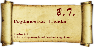 Bogdanovics Tivadar névjegykártya